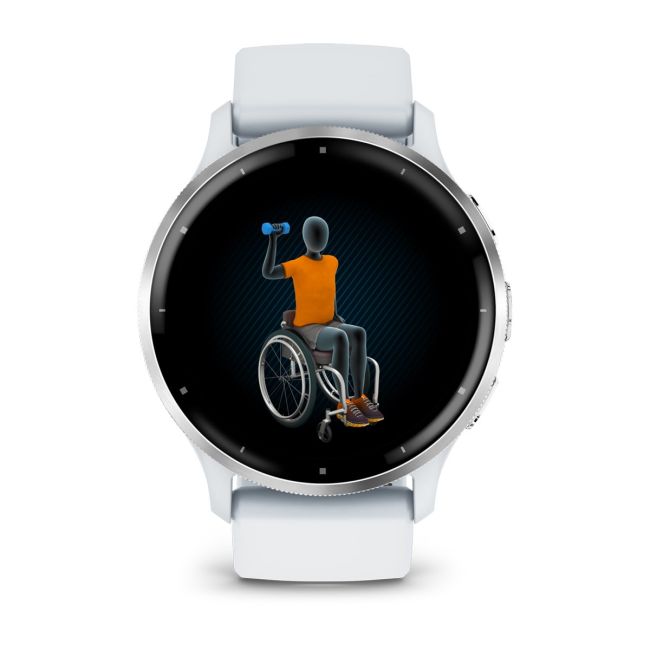 Garmin - Venu 3 smartwatch cu GPS și AMOLED - ramă argintie din oţel inoxidabil şi carcasă whitestone şi brăţară din silicon