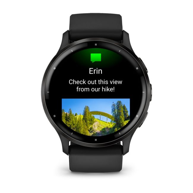 Garmin - Venu 3 smartwatch cu GPS și AMOLED - ramă gri ardezie din oţel inoxidabil, carcasă neagră şi curea din silicon