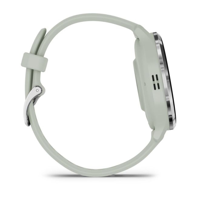 Garmin - Venu 3s smartwatch cu GPS și AMOLED - ramă argintie din oţel inoxidabil şi carcasă sage grey şi brăţară din silicon