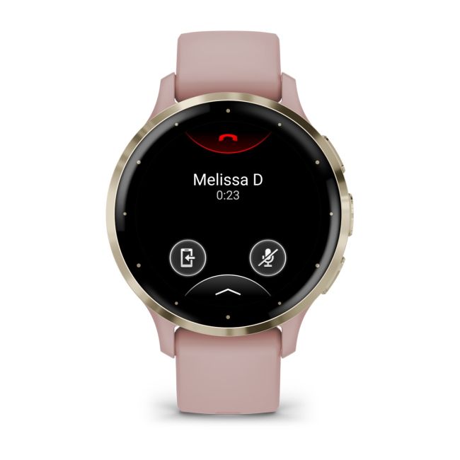Garmin - Venu 3s smartwatch cu GPS și AMOLED - ramă din oţel inoxidabil Soft Gold cu carcasă Dust Rose şi curea din silicon