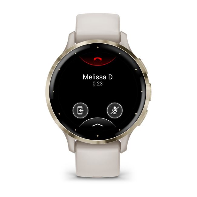 Garmin - Venu 3s smartwatch cu GPS și AMOLED - ramă din oţel inoxidabil Soft Gold cu carcasă Ivory şi curea din silicon