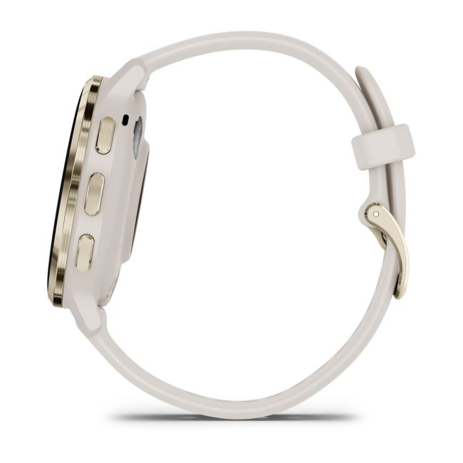 Garmin - Venu 3s smartwatch cu GPS și AMOLED - ramă din oţel inoxidabil Soft Gold cu carcasă Ivory şi curea din silicon