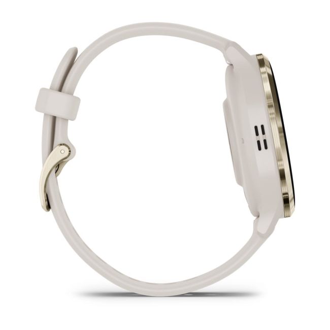 Garmin - Venu 3s smartwatch cu GPS și AMOLED - ramă din oţel inoxidabil Soft Gold cu carcasă Ivory şi curea din silicon