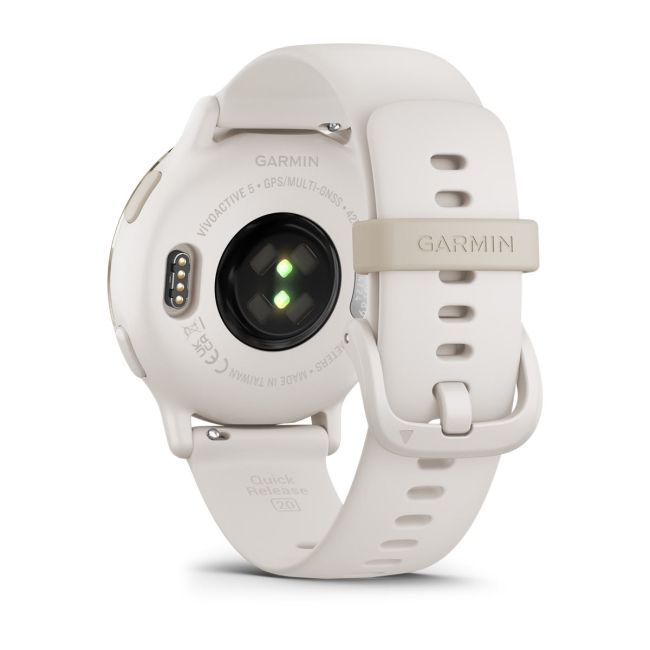 Garmin - Vivoactive 5 smartwatch cu GPS și AMOLED - ramă Cream Gold - carcasă Ivory  şi bratara din silicon