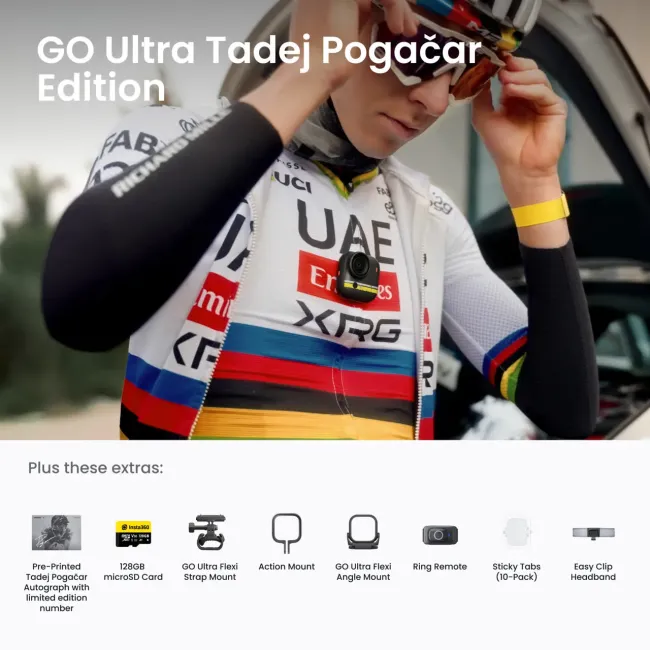 Insta360 Go Ultra Camera Video Sport Ultra-compacta 4K - Tadej Pogačar Edition