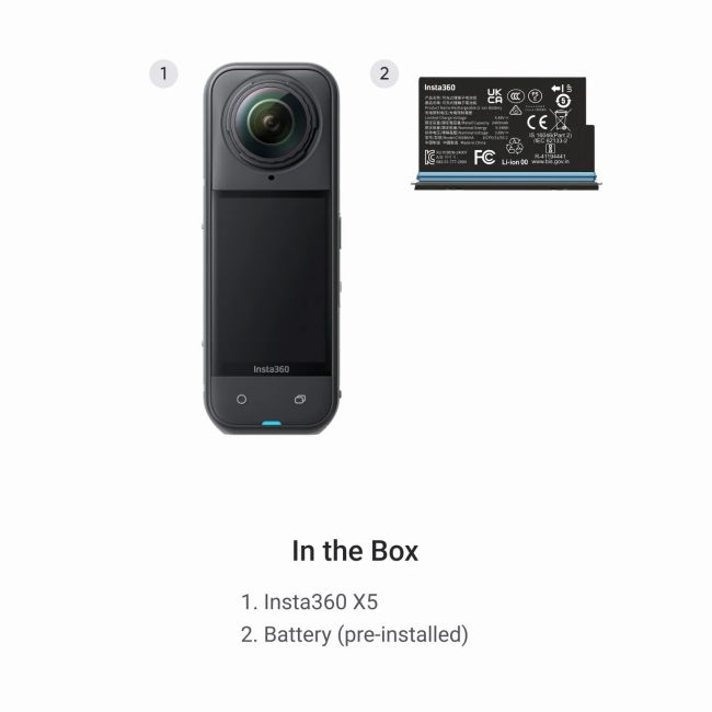 Insta360 X5 Camera Video Sport 8K 360° - Standard Bundle