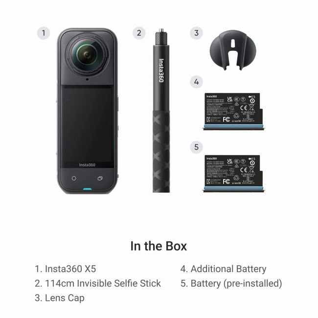 Insta360 X5 Camera Video Sport 8K 360° - Starter Bundle