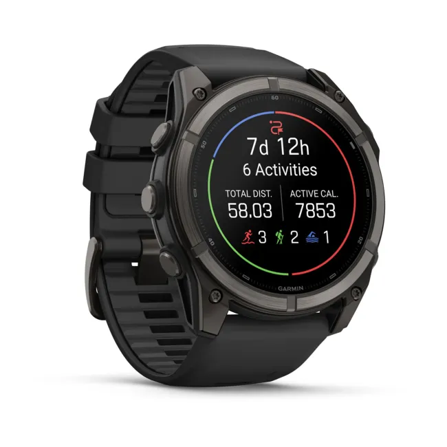 Garmin Fenix 9 AMOLED - 51 mm Titan DLC Carbon - Smartwatch Multisport Premium cu AMOLED
