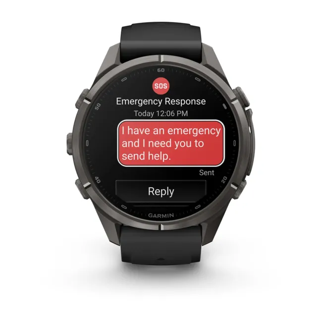 Garmin Fenix 9 Pro AMOLED inReach - 43 mm Titan DLC Carbon - Smartwatch Multisport Premium cu AMOLED