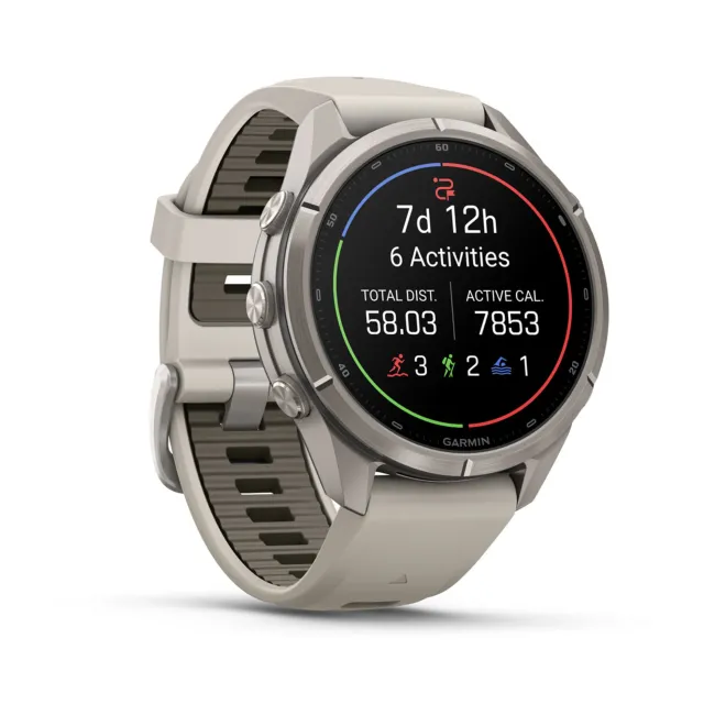 Garmin Fenix 9 Pro AMOLED inReach - 43 mm Titan Fog Gray - Smartwatch Multisport Premium cu AMOLED
