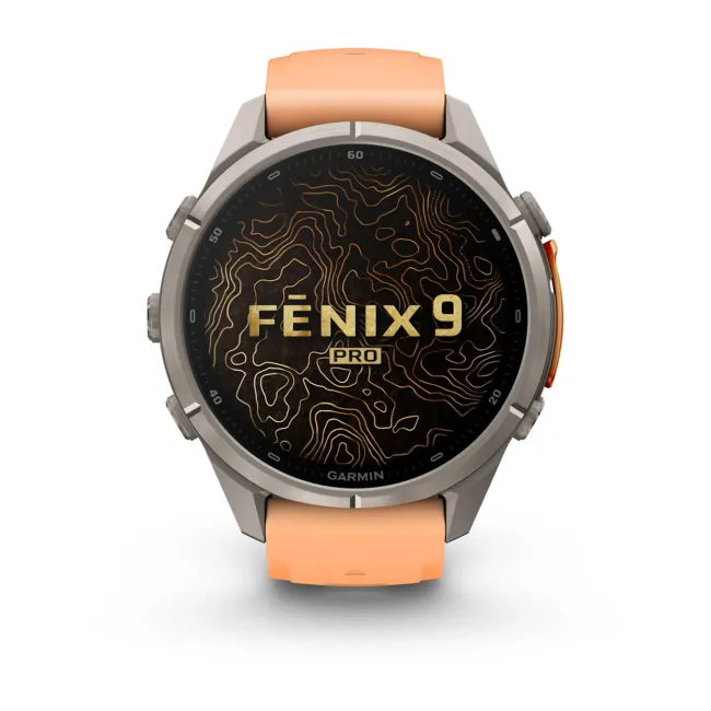 Garmin Fenix 9 Pro AMOLED inReach - 43 mm Titan Shell Pink Orange - Smartwatch Multisport Premium cu AMOLED