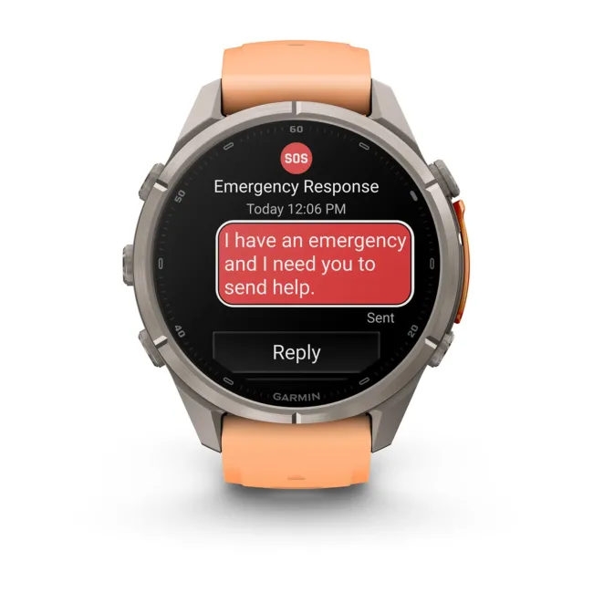 Garmin Fenix 9 Pro AMOLED inReach - 43 mm Titan Shell Pink Orange - Smartwatch Multisport Premium cu AMOLED