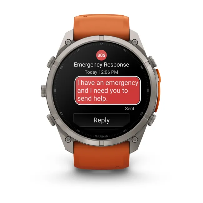 Garmin Fenix 9 Pro AMOLED inReach - 51 mm Titan Autumn Orange - Smartwatch Multisport Premium cu AMOLED