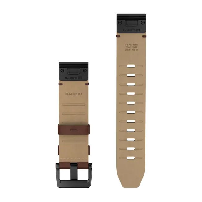 Garmin QuickFit 22 - curea piele - maro Walnut