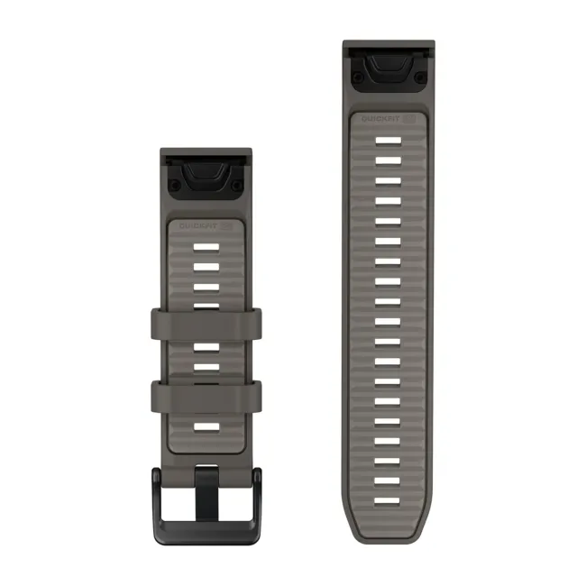 Garmin QuickFit 22 - curea silicon - gri Pebble Gray I Silver Gray