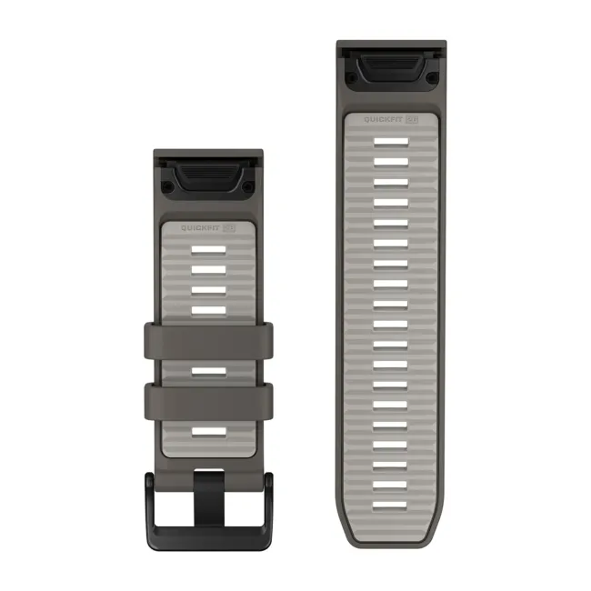 Garmin QuickFit 26 - curea silicon - gri Pebble Gray I Silver Gray