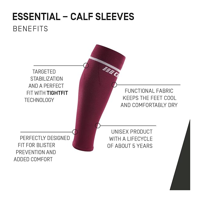 CEP - jambiere compresie gamba - Essential Calf Sleeves - Visiniu cardio cherry