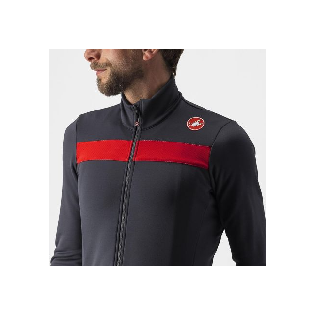 Castelli - tricou maneca lunga 14-20 gr C - Puro 3 FZ - antracit | rosu