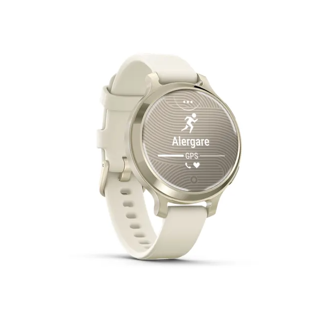 Garmin - Lily 2 - Active - Rama Lunar Gold cu bandă din silicon