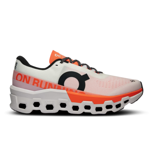 On Cloudmonster 2 - pantofi alergare pentru femei - Alb portocaliu Undyed | Flame