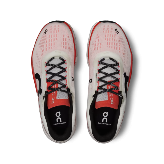 On Cloudmonster 2 - pantofi alergare pentru femei - Alb portocaliu Undyed | Flame