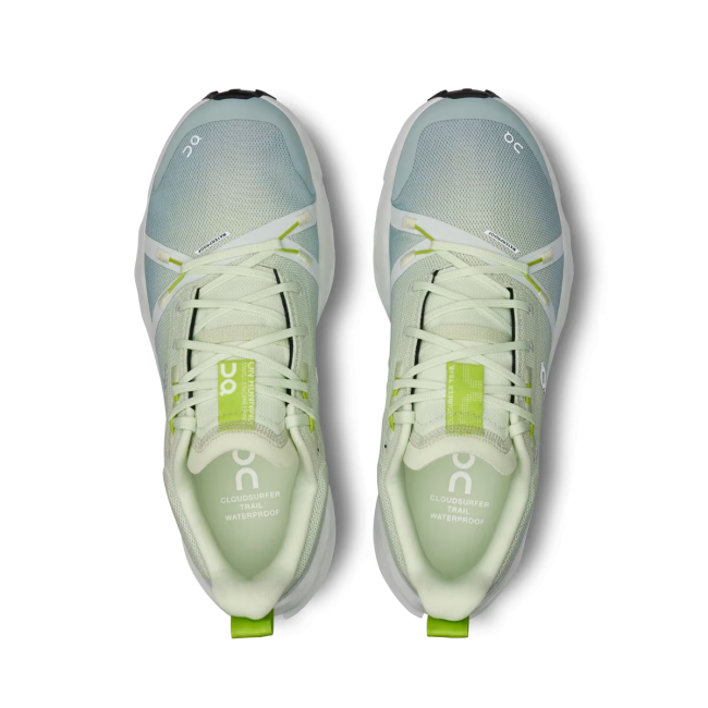 On - pantofi alergare trail pentru femei - Cloudsurfer Trail WP - verde gri Lima | Mineral