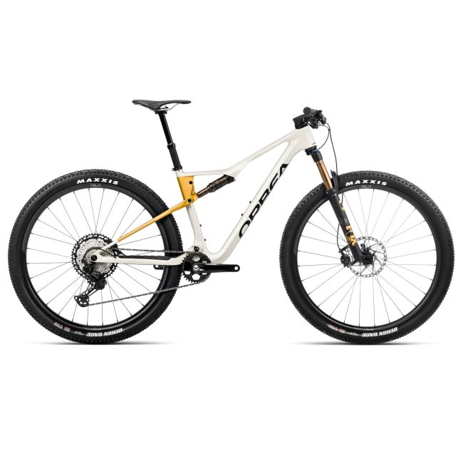 Bicicletă MTB XC full suspension Orbea OIZ M10 - Ivory White (Gloss) | Bumblebee Yellow (Matt)