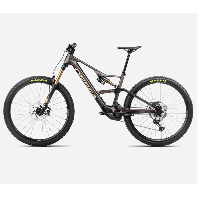 Bicicletă electrică eMTB Trail Orbea RISE LT M10 420W - Cosmic Carbon View | Golden Sand (Gloss)