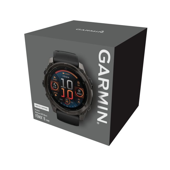 Garmin fenix 8 AMOLED Sapphire 47mm - smartwatch premium GPS negru Titanium DLC