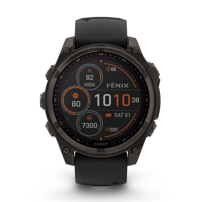 Garmin fenix 8 SOLAR Sapphire 47mm - smartwatch premium GPS negru Titanium DLC