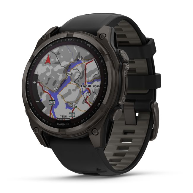Garmin fenix 8 SOLAR Sapphire 47mm - smartwatch premium GPS negru Titanium DLC