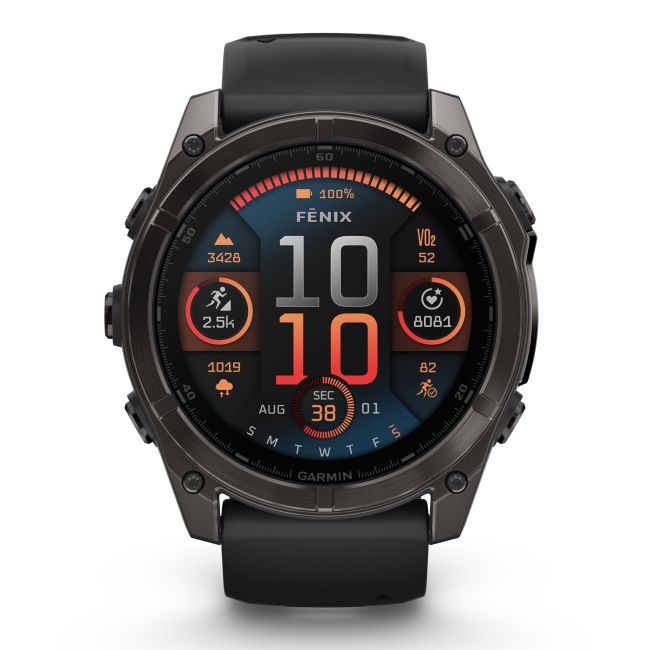 Garmin fenix 8 AMOLED Sapphire 51mm - smartwatch premium GPS negru Titanium DLC