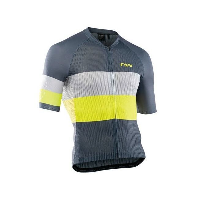 Northwave - Tricou ciclism maneca scurta barbati - Blade Air - gri inchis/galben