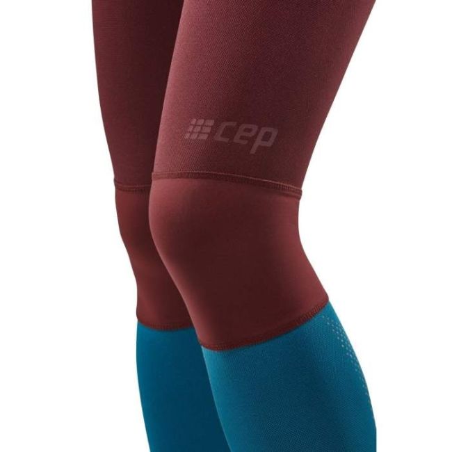 CEP - colanti de alergare - Run compression Tights 3.0 W - Rosu Inchis I Petrol