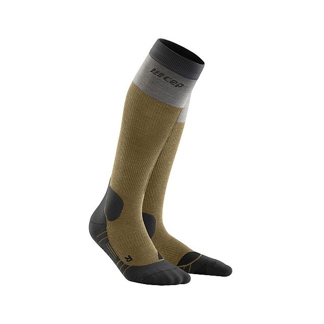 CEP - sosete compresie inalte - Hiking Light merino Socks - Sand I Grey