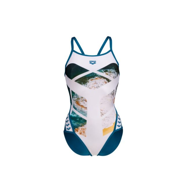 Arena - costum inot femei intreg - Planet - White | Blue Cosmo