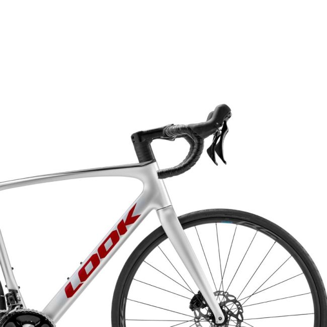 Look - bicicleta sosea de anduranta - Optimum 2 Disc - Shimano 105 - argintiu - rosu