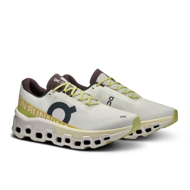 On Cloudmonster 2 - pantofi alergare pentru barbati - alb galben deschis Undyed | Zest