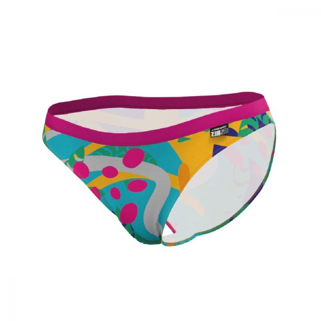 Z3R0D - slip Costum baie femei two pieces - rosu galben albastru Expressive Resort