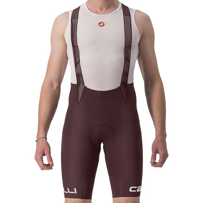 Castelli - pantaloni scurti ciclism barbati Free Aero RC Classic Bibshort - visiniu gri inchis