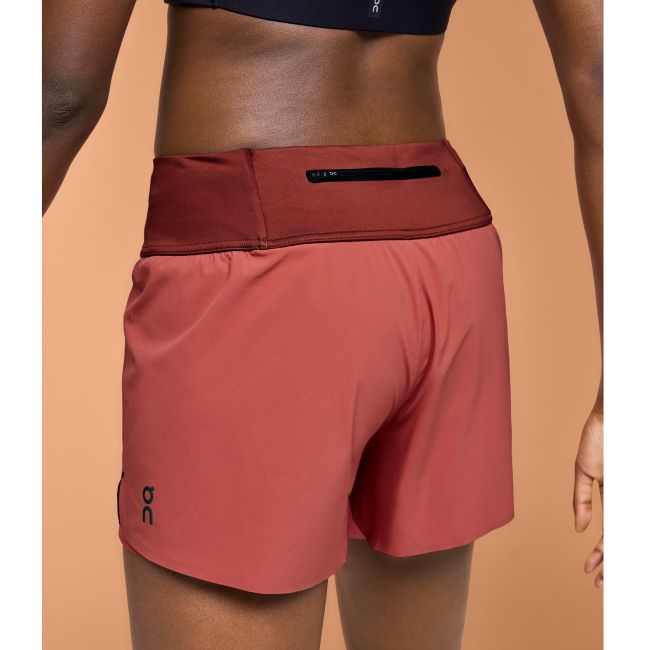 On - pantaloni scurti alergare pentru femei Running Shorts - maro rubin roscat