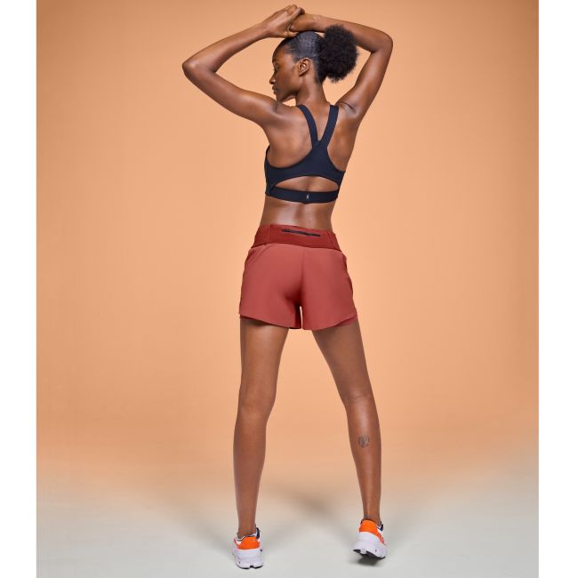 On - pantaloni scurti alergare pentru femei Running Shorts - maro rubin roscat