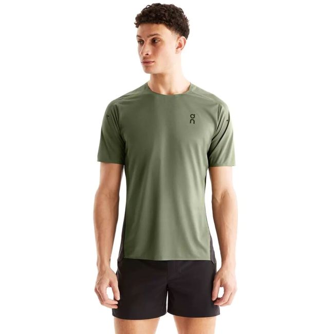 On Cloud - tricou tehnic maneca scurta pentru barbati Performance-T - verde inchis Taiga negru