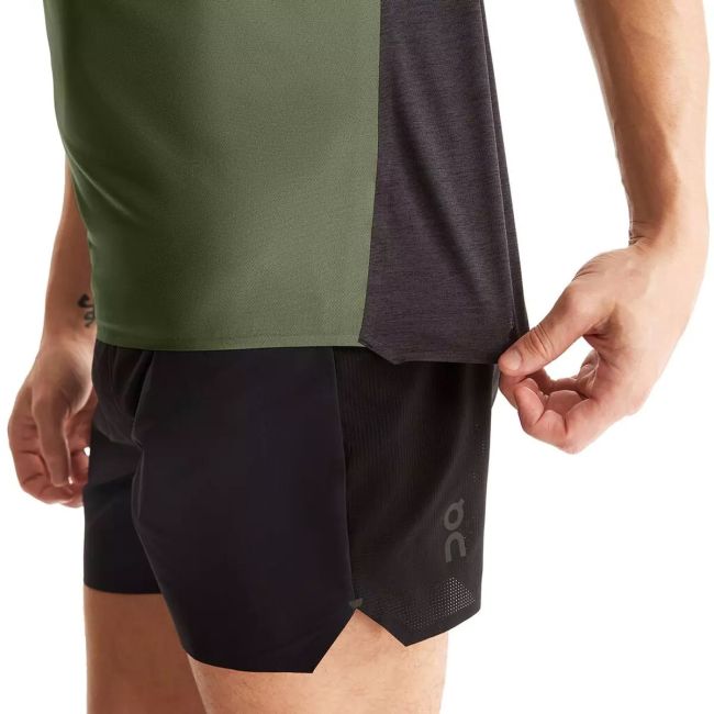 On Cloud - tricou tehnic maneca scurta pentru barbati Performance-T - verde inchis Taiga negru