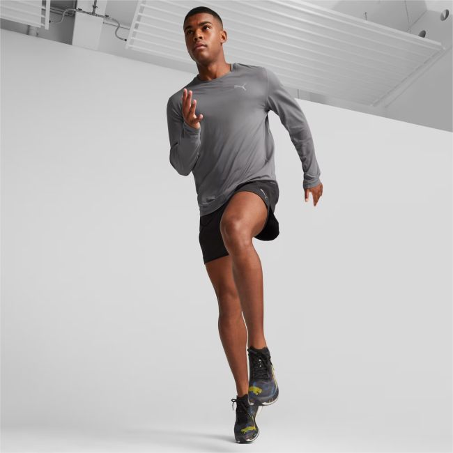Puma - pantofi alergare pentru barbati Deviate Nitro Elite 2 - Marathon Series PU - negru argintiu galben Blaze