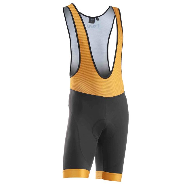 Northwave - pantaloni ciclism scurti cu bretele Force Evo Bibshorts - negru galben ocru