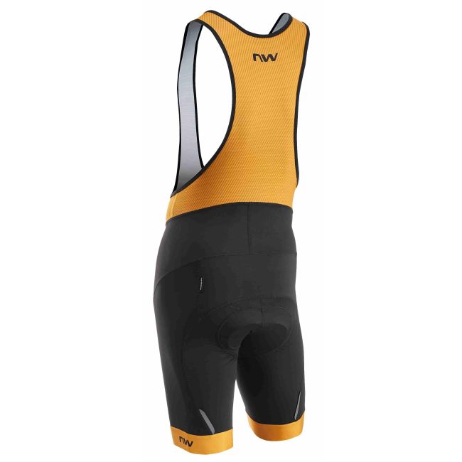 Northwave - pantaloni ciclism scurti cu bretele Force Evo Bibshorts - negru galben ocru