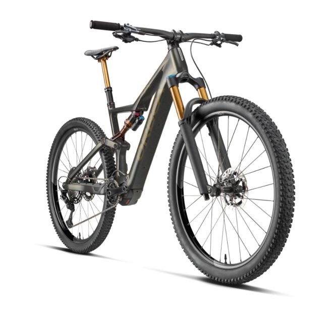 Orbea Rise M-LTD - bicicleta electrica full suspension 29" carbon - culoare custom MyO Rainbow-Gold