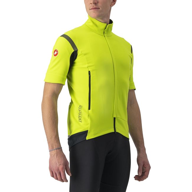 Castelli - Jacheta ciclism vreme rece sau iarna Perfetto RoS Convertible Jacket - galben fluo