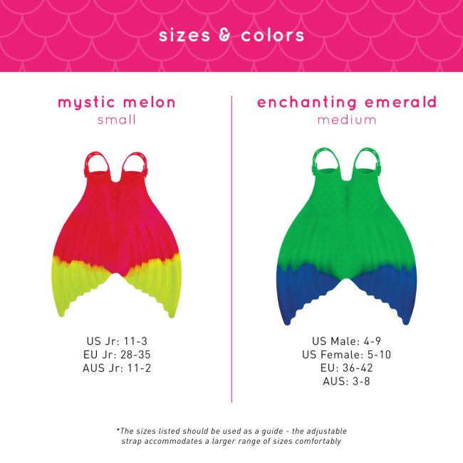 Finis - labe inot adulti Luna Monofin - roz inchis pepene verde fluo